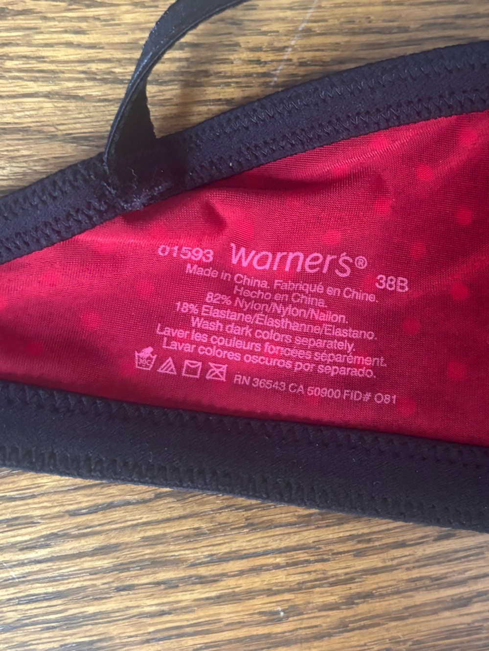 Warner's "This Is Not A Bra" Underwire T-Shirt Bra - Black & Red Polka Dot, 38B - Picture 4 of 8